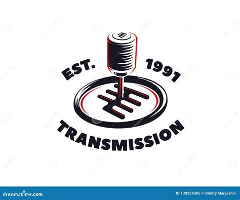 Car Transmission Service Logo On White Background Stock Vector