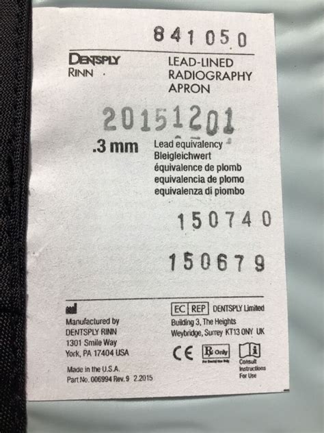 Used HENRY SCHEIN 100 2528 X Ray Apron For Sale DOTmed Listing 4759972