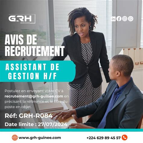 Grh Recrute Assistant De Gestion H F Y A Bara Offres D Emplois Et