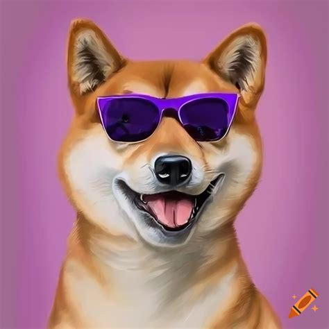 Hyper Realistic Portrait Of A Happy Shiba Inu Wearing Sunglasses On Craiyon