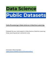 Exploring Diverse Public Datasets For Data Science Machine Course Hero