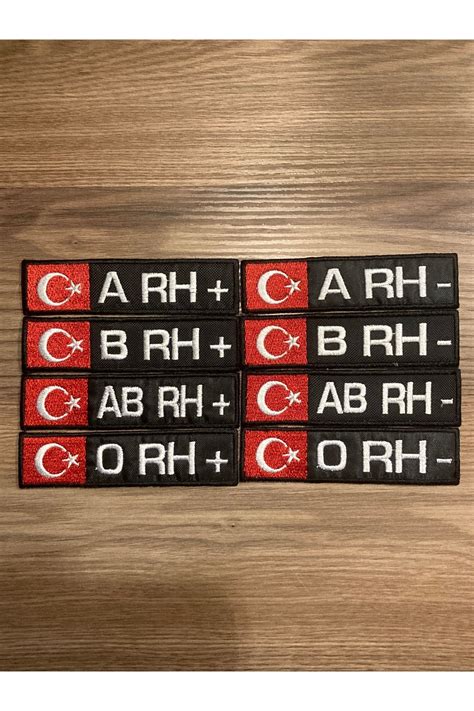 StüdyoÜmitTişört 0 RH Negatif Model 2 Kan Grubu Patch Peç Arma Logo