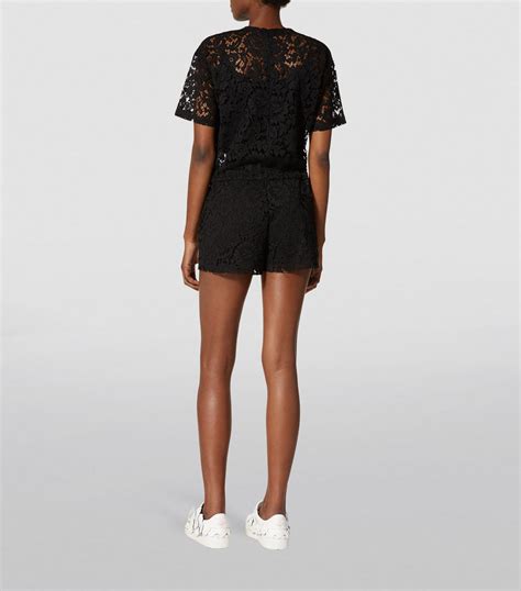 Valentino Garavani Multi Lace VLTN Logo Playsuit Harrods UK