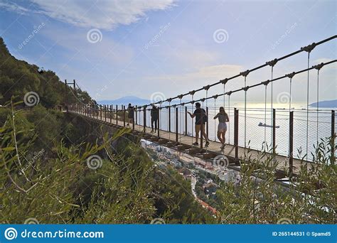 View At Windsor Suspension Bridge On Gibraltar Editorial Photo Image