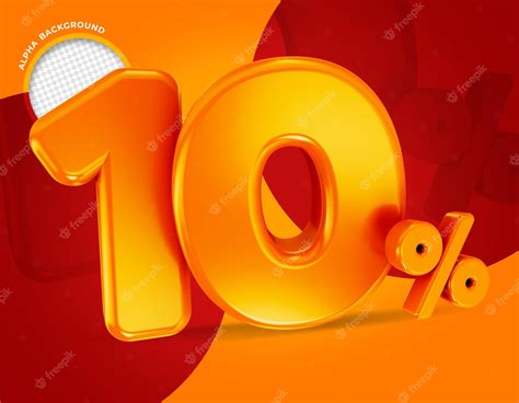 Premium Psd 10 Percent Offer Label 3d Rendering Isolated