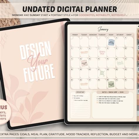 Weekly Planner Goodnotes Template Undated Digital Planner Etsy