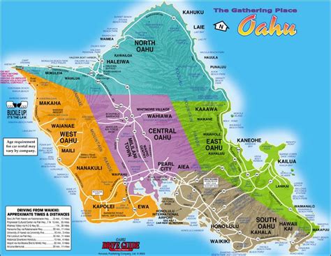 Printable Tourist Map Of Oahu