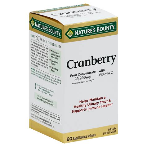 Nature S Bounty Cranberry With Vitamin C Triple Strength Softgels