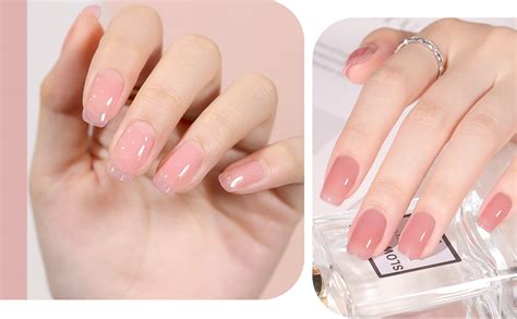 Amazon Gaoy Pcs Jelly Gel Nail Polish Kit Sheer Nude Pink