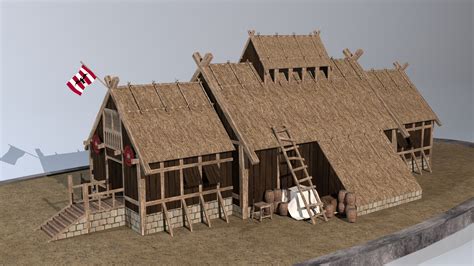 3D VIKING LONGHOUSE Model - TurboSquid 1855191