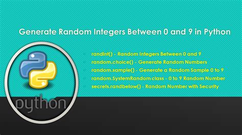 Generate Random Integers Between 0 And 9 In Python Spark By Examples