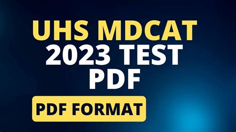 Uhs Mdcat 2023 Test Pdf Wisegot