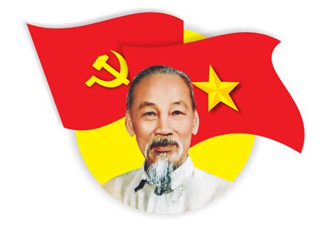 hinh anh chu tich ho chi minh va bieu tuong  dang quoc ky viet nam