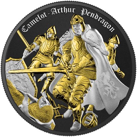 Niue Camelot Artur Pendragon 1 Uncja Srebra 2023 Multimetal Metal