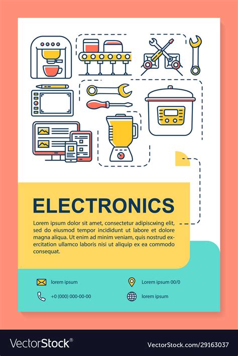 Electronics Industry Poster Template Layout Vector Image