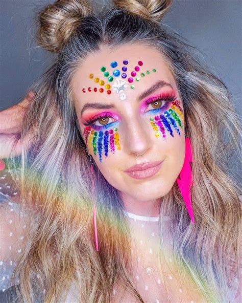 R A🧡i💛n💚b💙o💜w In 2024 Rainbow Makeup Pride Makeup Glitter Makeup