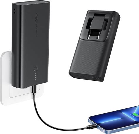 Vrurc Batterie Externe Mah Avec Prise Pliable Power Bank Usb C