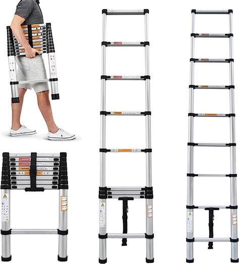 Qimu Telescoping Ladder Aluminum Lightweight Extension Ladder Lbs