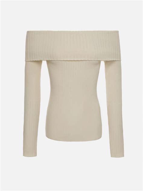 Топ с открытыми плечами из вязаного трикотажа :: LICHI - Online fashion ...