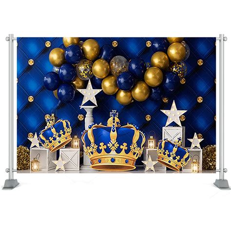 xft photo background royal blue gold crown photography backdrop