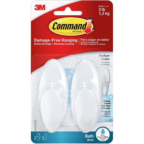 3m Command Medium Hanging Hooks 2 Pack