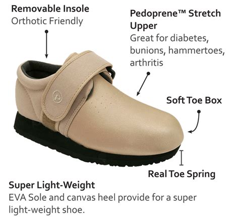 Pedors Classic Stretch Shoes For Swollen Feet Beige