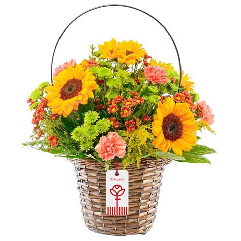 Flores Delivery Canasta Girasoles Y Flores Variadas Rosatel Iquitos