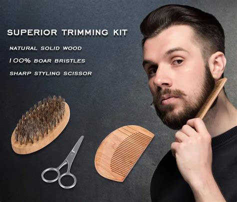 Isner Mile Beard Kit For Men Grooming And Trimming Tool Complete Set With