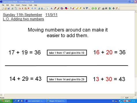 Mr Howe S Class Maths Clever Ways To Add Two Numbers