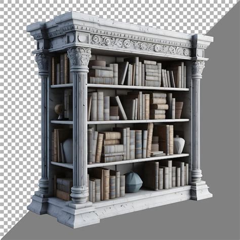 Renderización 3d De Un Armario De Libros En Un Fondo Transparente