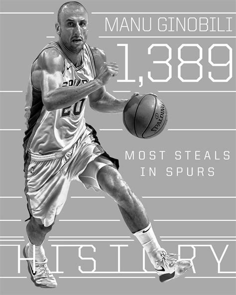 Manu Ginobili Is Now The Spurs All Time Leader In Steals With 1 389