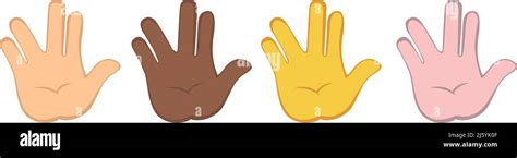 Vector Illustration Of Hands Doing The Vulcan Salute In Different