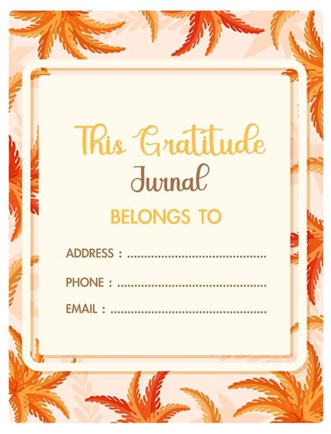 Journal De Gratitude Avec Bordure De Feuilles D Automne Vecteur Gratuite