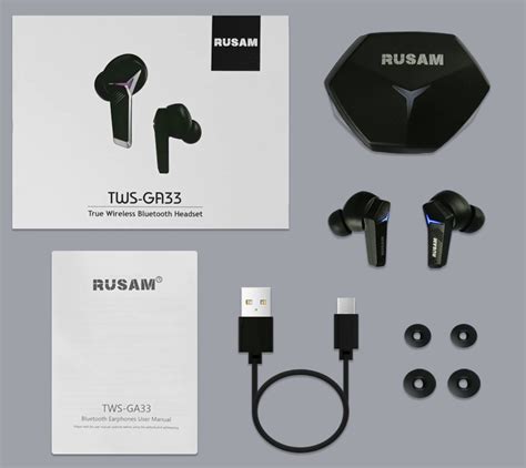 Écouteurs sans fil RUSAM GA33 - Écouteurs de casque de jeu Bluetooth 5. ...