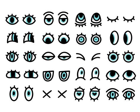 Yeux doodle set Collection d'yeux drôles dessinés à la main