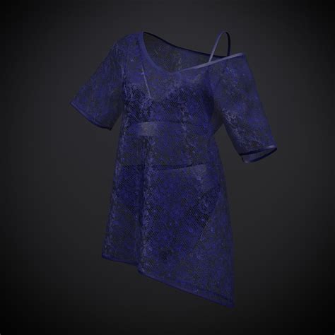 3D Model Female Sexy Swimsuit Outfit Bikini And Sheer Top VR AR Low Poly CGTrader