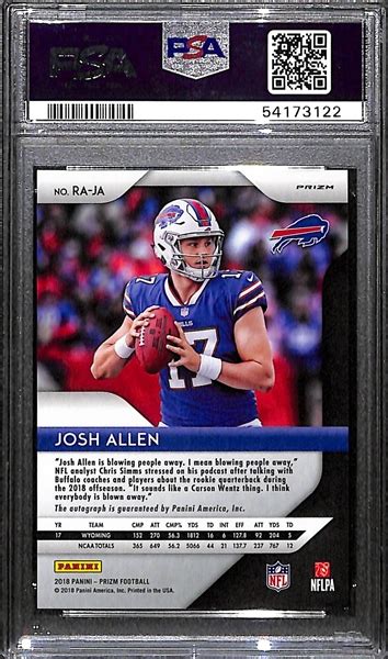 Lot Detail 2018 Panini Prizm Josh Allen Autographed Rookie Card