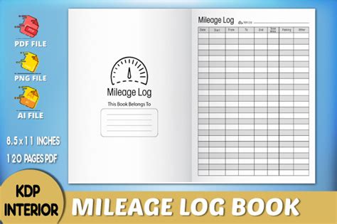 Mileage Log Kdp Interior Graphic By Saifalriaj Creative Fabrica