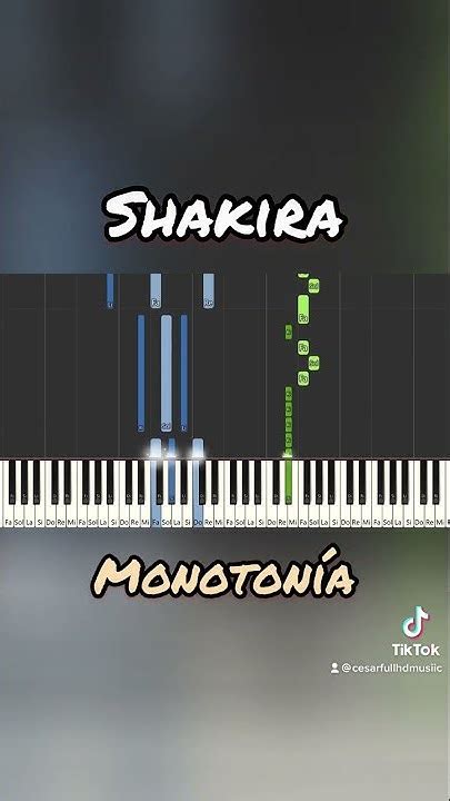 Como Tocar Shakira MonotonÍa En Piano Youtube