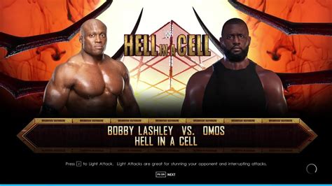 Wwe K Gameplay Bobby Lashley Vs Omos Hell In A Cell Match