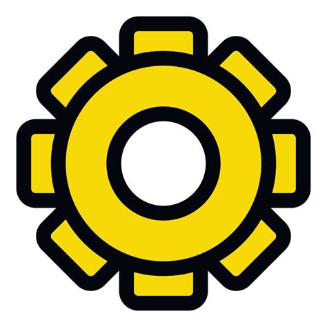 Yellow Gear Icon Outline Style Vector Art At Vecteezy