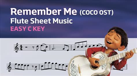 Disney Coco 코코 OST Remember Me Sheet 쉬운 다장조 악보 Flute Cover 플룻