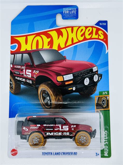 Buy Hot Wheels Toyota Land Cruiser 80 Kroger Exclusive Red Mud Studs 2 5 91 250 Mint