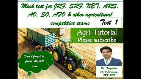 Mock Test 1 JRF SRF NET ARS AO SO AFO And Other Agricultural