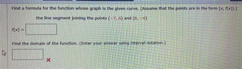 Solved Find A Formula For The Function Whose Graph Is The