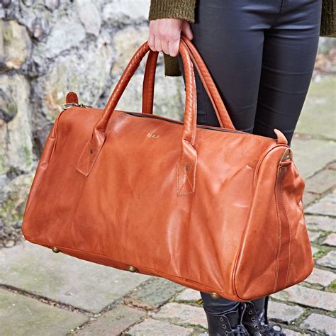 Personalised Leather Duffle Style Gym Bag Leather Bag Etsy Uk