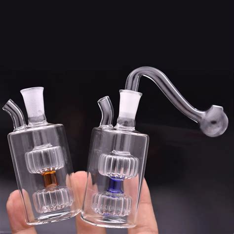 Mini Hookah Glass Oil Burner Bong Water Bongs Pipes Small Dab Rig Ash