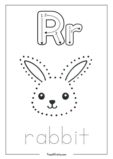 Letter R Tracing Worksheet Free Printables Teach Prints