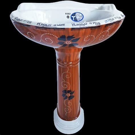 R Gold Ceramic Pedestal Wash Basin White And Brown At Rs 1450 In Kanpur