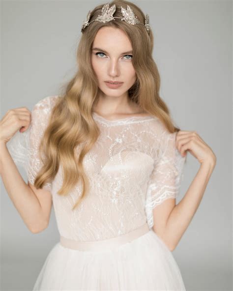 Ivory Nude Bridal Gown Tulle Wedding Dress Etsy